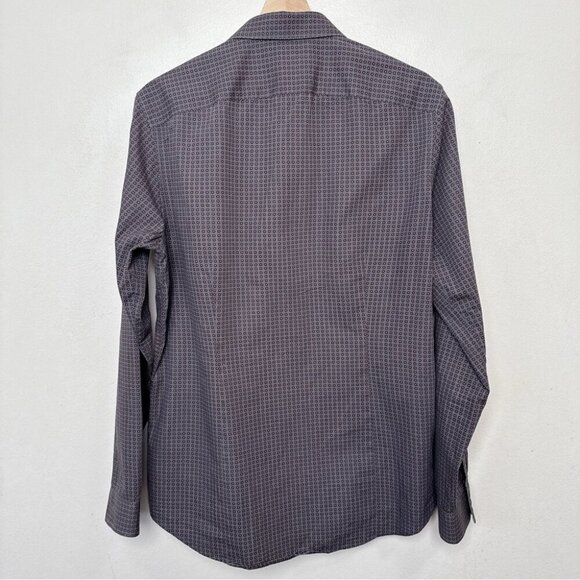 Michael Kors Mens Medium Slim Fit Patterned Printed Button Shirt - Picture 14 of 14